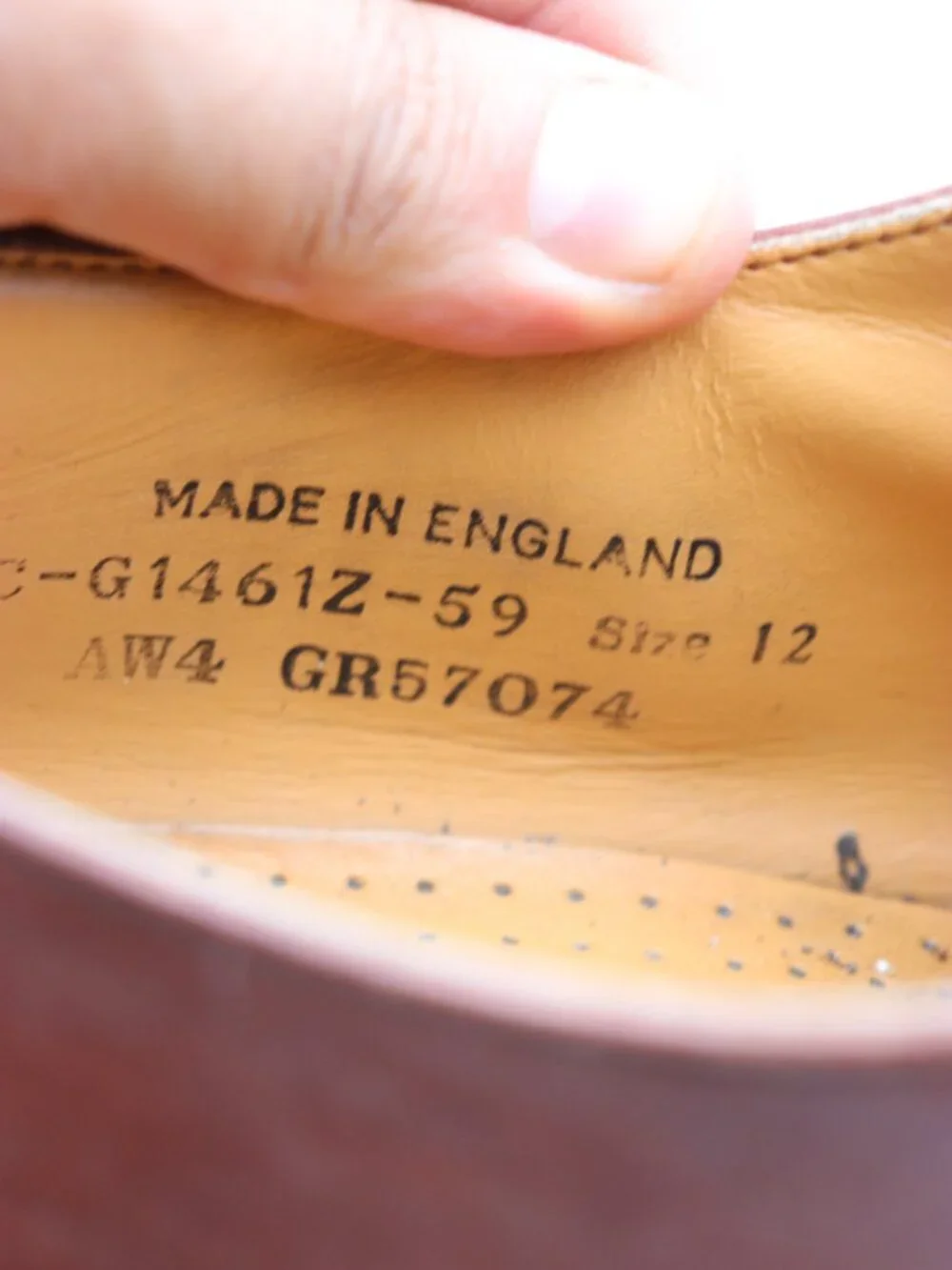 Doc Dr. Martens 1461 Men's UK 12 US 13 Made England Brown Leather Gibson Oxford